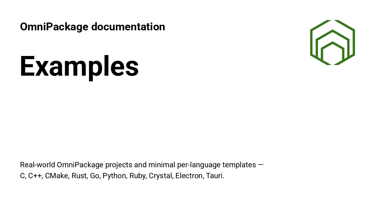 Examples - OmniPackage documentation