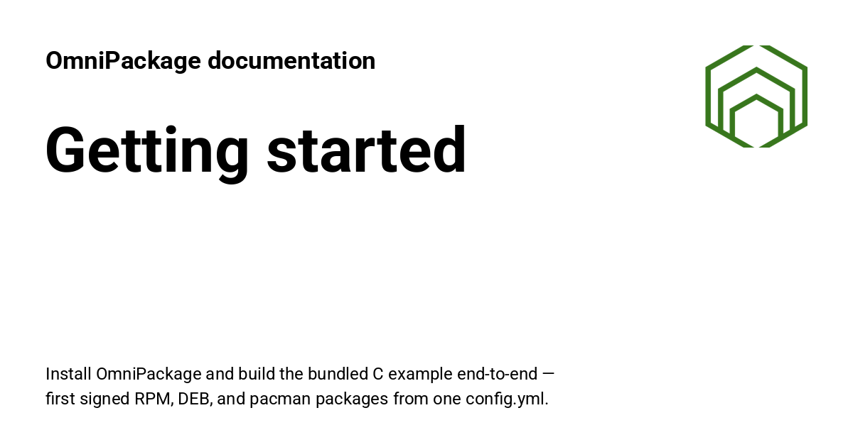 Getting started - OmniPackage documentation